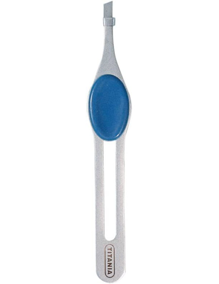Pince A Épiler Inox Poignée Bleue