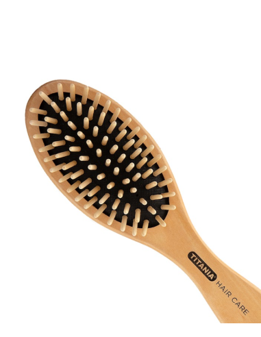 Brosse pneumatique bois 7 rangées de poils en bois 22 cm