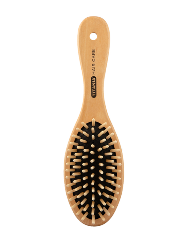 Brosse pneumatique bois 7 rangées de poils en bois 22 cm