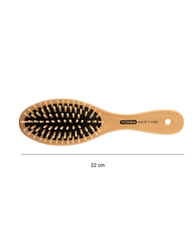 Brosse pneumatique bois 7 rangées de poils en bois 22 cm