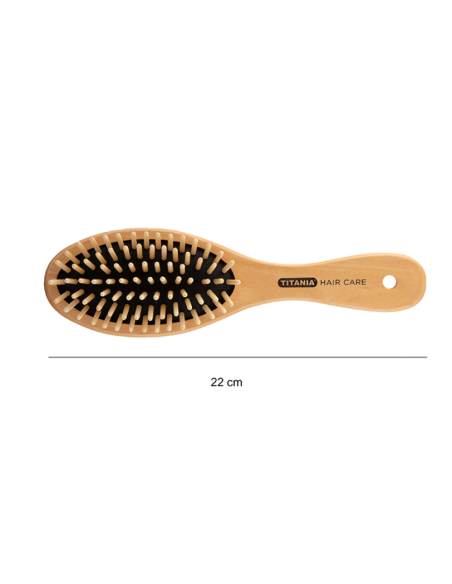 Brosse pneumatique bois 7 rangées de poils en bois 22 cm