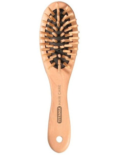 Brosse Pneumatique poile en Bois 18 CM titania