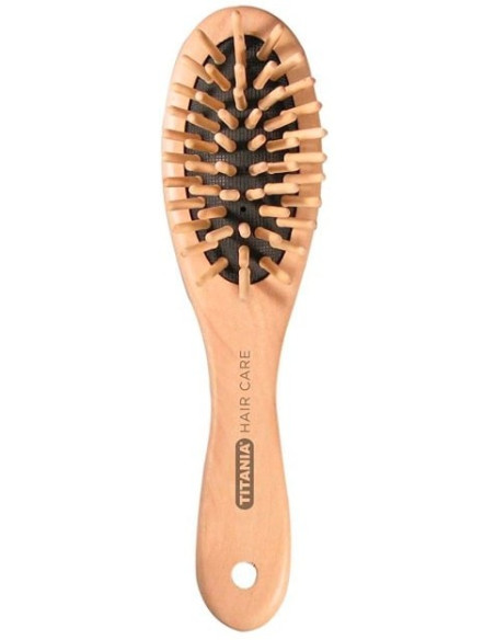 Brosse Pneumatique poile en Bois 18 CM titania