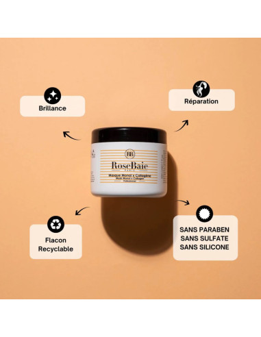 Masque réparateur cheveux secs et abîmés — Monoï de Tahiti & Collagène hydrolysé