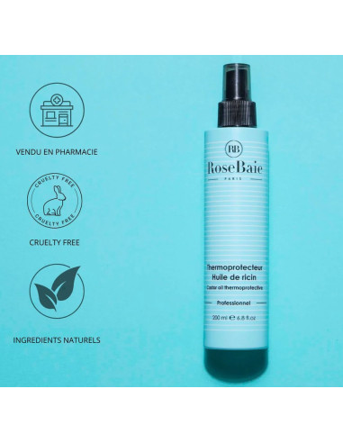 Rose Baie "Thermoprotecteur Kératine et Huile de Ricin" 200ML
