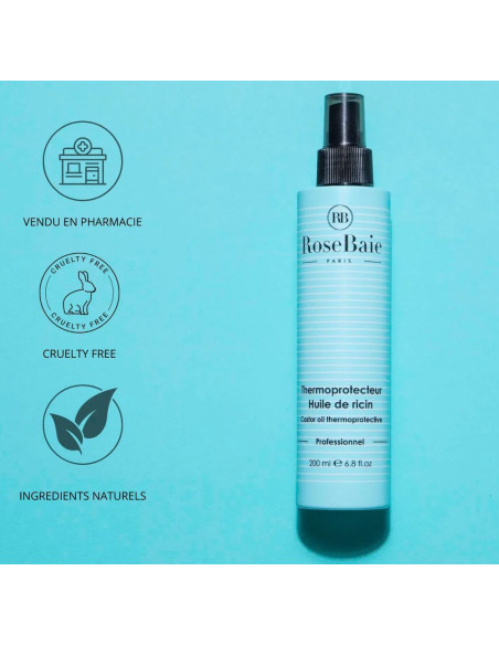 Rose Baie "Thermoprotecteur Kératine et Huile de Ricin" 200ML