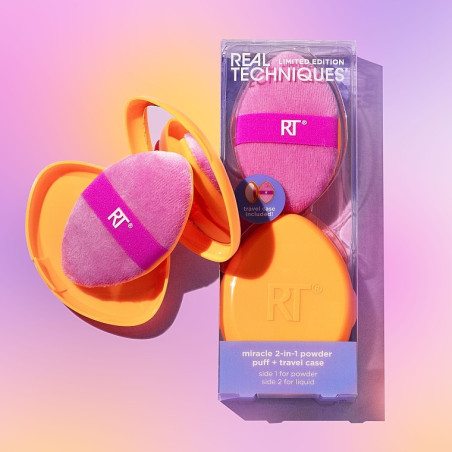 SPONGE " Houpette 2in1  + ETUI Miroir "