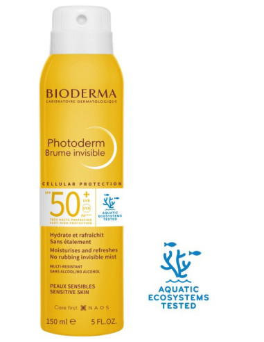 Bioderma Photoderm Brume Invisible SPF50+ 150ml – spray solaire sans étalement pour peaux sensibles