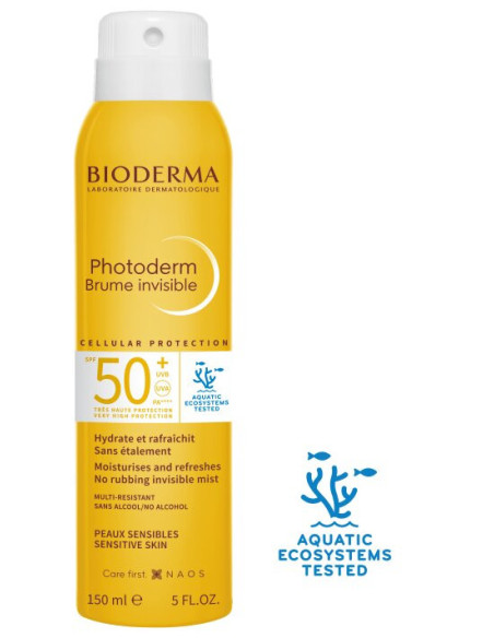 Bioderma Photoderm Brume Invisible SPF50+ 150ml – spray solaire sans étalement pour peaux sensibles