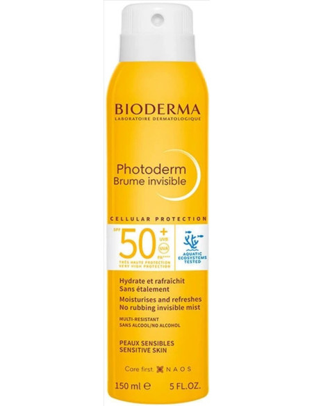Bioderma Photoderm Brume Invisible SPF50+ 150ml – spray solaire sans étalement pour peaux sensibles