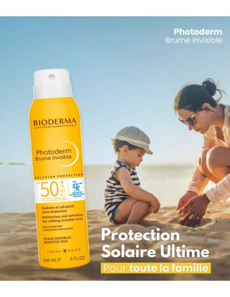 Bioderma Photoderm Brume Invisible SPF50+ 150ml – spray solaire sans étalement pour peaux sensibles