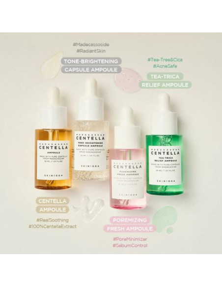 Coffret 4 Ampoules Centella Asiatica SKIN1004 | Beautystore