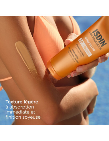 Crème Solaire Body Glow SPF30 ISDIN 200ml – Effet Lumineux | Beautystore.tn
