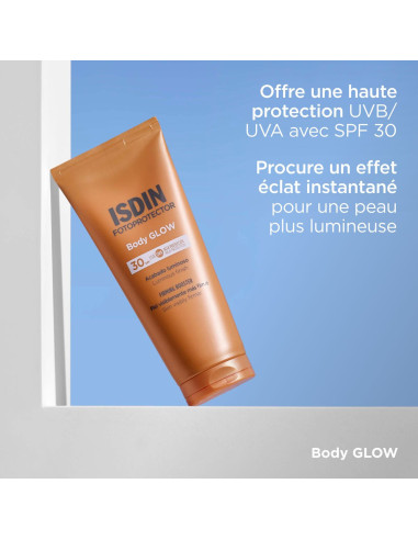 Crème Solaire Body Glow SPF30 ISDIN 200ml – Effet Lumineux | Beautystore.tn