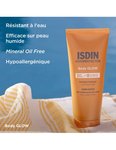 Crème Solaire Body Glow SPF30 ISDIN 200ml – Effet Lumineux | Beautystore.tn