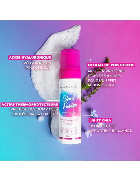 Cloud Fusion – Mousse capillaire boucles volume & définition 200ml | Les Secrets de Loly