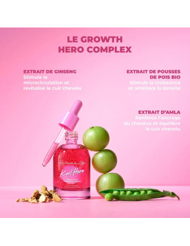 Kurl Hero – Sérum anti-chute croissance & densifiant 50ml | Les Secrets de Loly