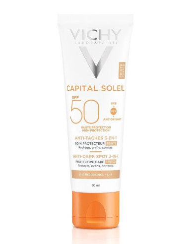 Capital Soleil "Soin Anti Tache Teinté 3en1 SPF50" 50 ml